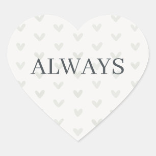 Sage Green Heart Pattern Minimal Serif Always Sticker