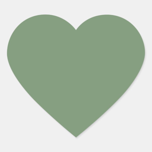 Sage Green Heart Sticker (Front)