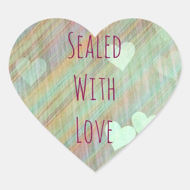 Sage Green Hearts Sealed with Love Sticker (Front)