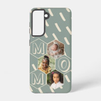 Sage green hexagon Mom Photo Collage