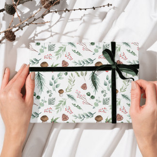Sage Green Holiday Pattern  Wrapping Paper