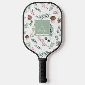 Sage Green Holiday Personalized Pickleball Paddle