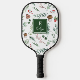 Sage Green Holiday Personalized Pickleball Paddle