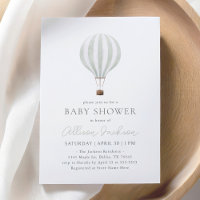 Sage Green Hot Air Balloon Baby Shower