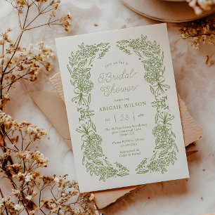 Sage Green Hydrangea Bridal Shower Invitation
