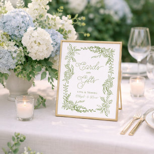 Sage Green Hydrangea Cards and Gifts Sign