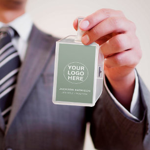 Sage Green ID Logo l Professional Staff Employee ID Badge
