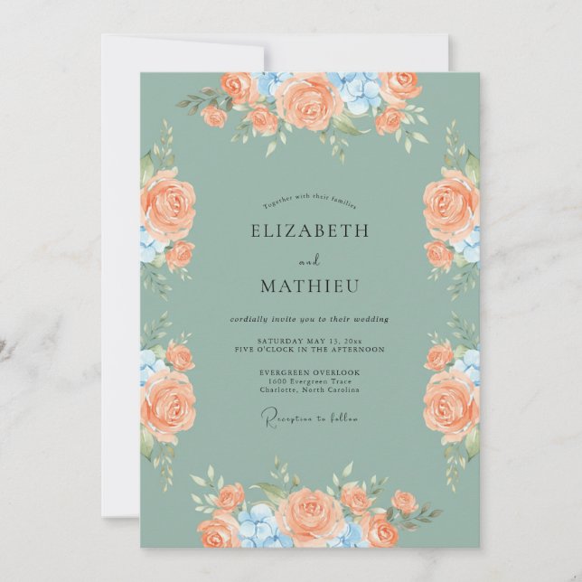 Sage Green Idyllic Spring Wedding Invitation (Front)