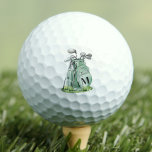 Sage Green Initial Monogram<br><div class="desc">This cute monogram golf ball features a stylish sage green watercolor golf bag filled with clubs, surrounded by a touch of green grass. The design cleverly incorporates a simple serif font initial monogram on the bag, making it look like an integral part of the bag's design. The monogram is currently...</div>