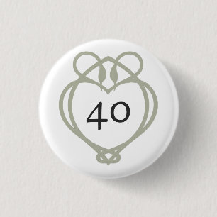 Sage Green Irish Celtic Swan Love Knot Number Butt 3 Cm Round Badge