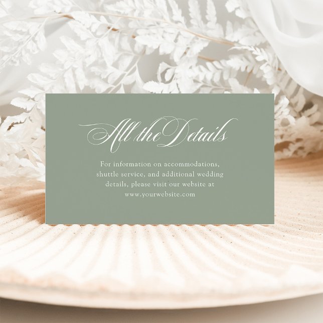 Sage Green Italian Elegance | Wedding Details Enclosure Card (Creator Uploaded)