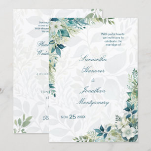 Sage Green Ivory Eucalyptus Wedding Invitation