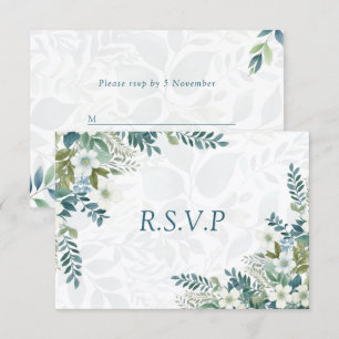 Sage Green Ivory Eucalyptus Wedding RSVP Card