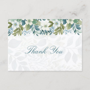 Sage Green Ivory Eucalyptus Wedding Thank You Card