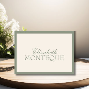 Sage Green Ivory Old Money Wedding Place Card