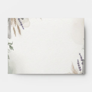 Sage Green Ivory Watercolor Fern Wedding Envelope