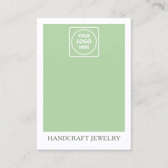 Sage Green Jewellery display holder Calling Card (Front)