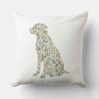 Sage Green Labrador Retriever Wildflower Cottage Cushion