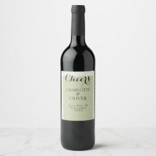 Sage Green Lace Classic Wedding Wine Bottle Labels