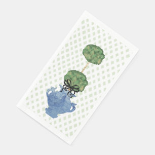 Sage Green Lattice Topiary Ginger Jar Napkin