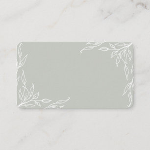 Sage Green Leaf Motif Thanksgiving Flat Place Card