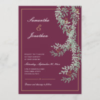 Sage Green Leaf Vines | Cranberry Coloured Wedding