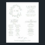 Sage Green Leafy Crest Monogram Wedding Program Po Poster<br><div class="desc">We're loving this trendy, modern sage green a formal wedding ceremony program Poster! Simple, elegant, and oh-so-pretty, it features a hand drawn leafy wreath encircling a modern wedding monogram. It is personalised in elegant typography, and accented with hand-lettered calligraphy. Finally, it is trimmed in a delicate frame. features all the...</div>