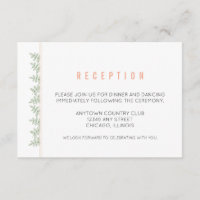 Sage Green Leaves Coral Border Reception