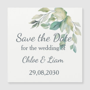 Sage Green Leaves Simple Greenery Wedding