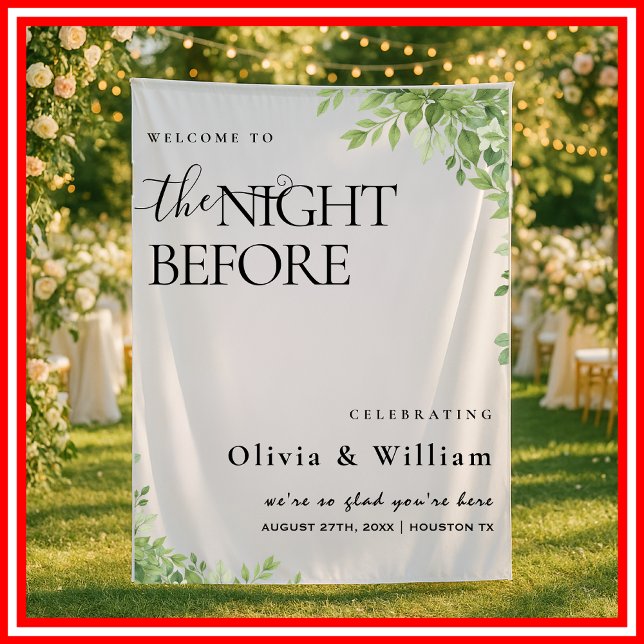 Sage Green Leaves The Night Before Wedding  Tapestry (Creator Uploaded)