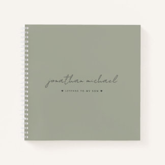 Sage Green Letters to My Son Memory Keepsake Notebook