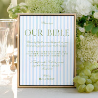 Sage Green & Light Blue Wedding Our Bible Sign