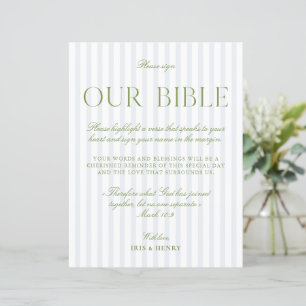 Sage Green & Light Blue Wedding Our Bible Sign
