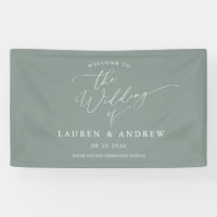 Sage Green Light Green Welcome to Our Wedding