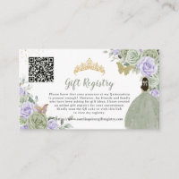 Sage Green Lilac Floral Quinceañera Gift Registry