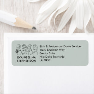 Sage Green Line Art DOULA Return Address