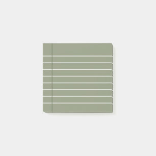 Sage green lined note post-it notes