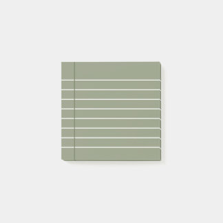 Sage green lined note post-it notes
