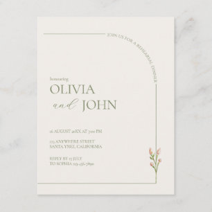 Sage Green & Linen Arch Minimal Rehearsal Dinner