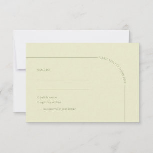 Sage Green & Linen Arch Minimalist Meal Choice  RSVP Card