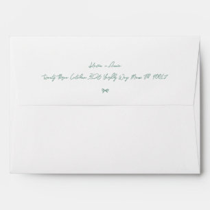 Sage Green Little Bow Retro Wedding Save the Date Envelope