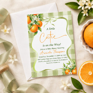 Sage Green Little Cutie Baby Shower Invitation