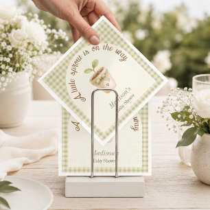 Sage Green Little Sprout Botanical Baby Shower Napkin
