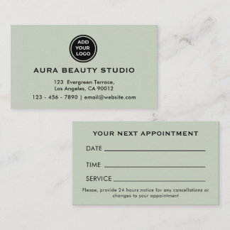 Sage Green Logo Contact Business Appointment Card