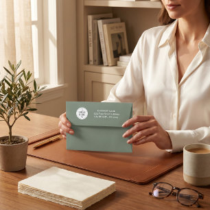 Sage Green Logo Corporate Mailing Stationary Envelope