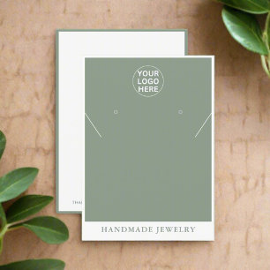 Sage Green Logo l Earrings Necklace Jewellery    Calling Card