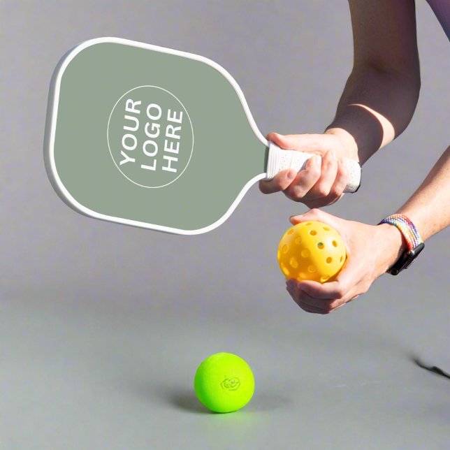 Sage Green Logo l Professional Branded Business  Pickleball Paddle (Creator Uploaded)