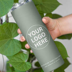 Sage Green Logo l Professional Business branded Thermal Tumbler