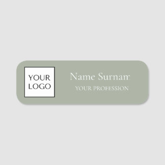 Sage Green Logo Promotional Name Tag