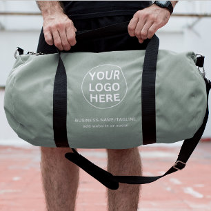 Sage Green Logo & Text l Promotional Business  Duffle Bag